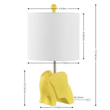 Koda Eclectic Southwestern Resin/Iron Elephant LED Kids Table Lamp - JONATHAN Y